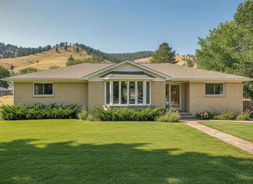 New bay window on a ranch house